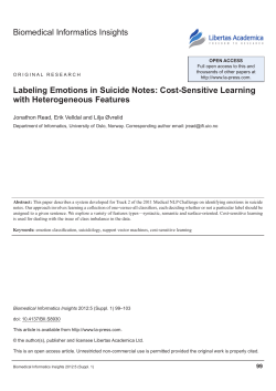 Biomedical Informatics Insights Labeling emotions in suicide notes