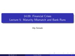 Liquidity, Part 1: Maturity Mismatch and Banking Panics: Lecture 5