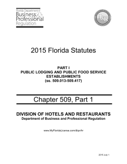 2015 Florida Statutes Chapter 509, Part 1