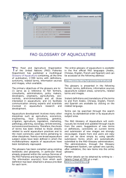 fao glossary of aquaculture - Food and Agriculture Organization of