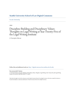 Discipline-Building and Disciplinary Values: Thoughts on Legal
