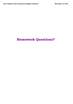 Unit 2 Section 12b Consecutive Integers.notebook