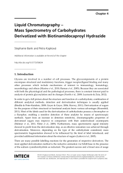 Liquid Chromatography &ndash; Mass Spectrometry of