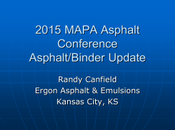 ASPHALT PRICING IN A VOLITILE OIL WORLD