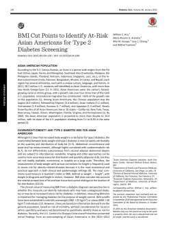 BMI Cut Points to Identify At-Risk Asian Americans for Type 2