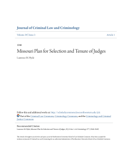 Missouri Plan for Selection and Tenure of Judges