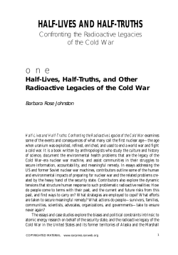 half-lives and half-truths - School for Advanced Research