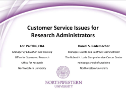 Customer Service Issues for Research Administrators