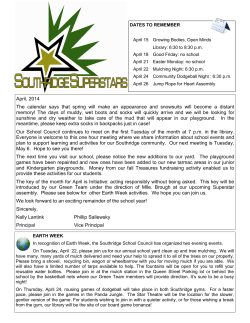 April Newsletter - Southridge Public School