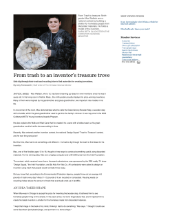 From trash to an inventor`s treasure trove