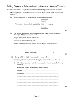 Falling Objects &ndash; Balanced and Unbalanced forces (35 mins)