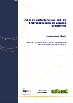 &Iacute;ndice de Custo Benef&iacute;cio (ICB) de Empreendimentos de