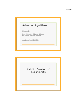 Advanced Algorithms Lab 5 &ndash; Solution of assignments