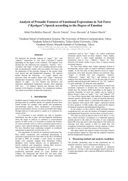 Analysis of Prosodic Features of Emotional Expressions in Noh Farce