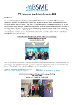 CPD Programme Newsletter 4, December 2012