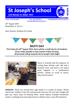 Newsletter 3 - St Joseph`s School Nelson