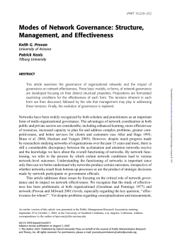 Modes of Network Governance - University of Alaska System