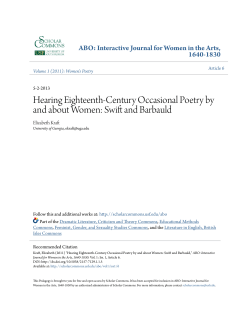 Hearing Eighteenth-Century Occasional Poetry by and about