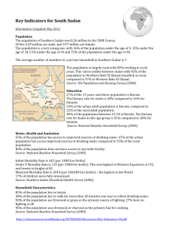 Key Indicators for South Sudan