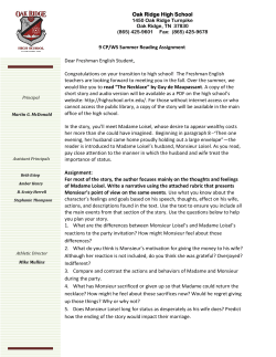 English 9 CP and Workshop Letter