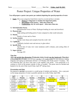 Poster Project: Unique Properties of Water