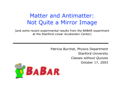 Matter and Antimatter: Not Quite a Mirror Image