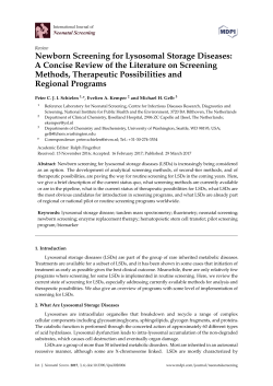Newborn Screening for Lysosomal Storage Diseases: A Concise