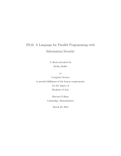 SX10: A Language for Parallel Programming with