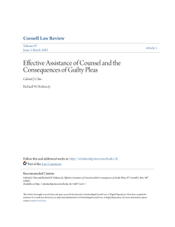 Effective Assistance of Counsel and the Consequences of Guilty Pleas