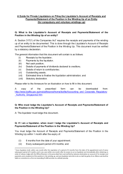 A Guide for Private Liquidators on Filing the Liquidator`s Account of
