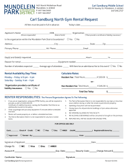 Carl Sandburg Gym Rental Application