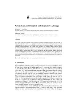 Credit Card Securitization and Regulatory Arbitrage