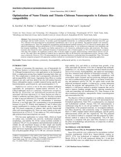 Optimization of Nano-Titania and Titania&ndash;Chitosan Nanocomposite