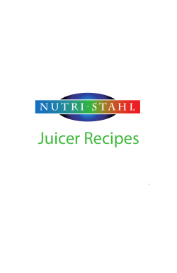 Juicer Recipes - Welcome to www.nutristahl.com