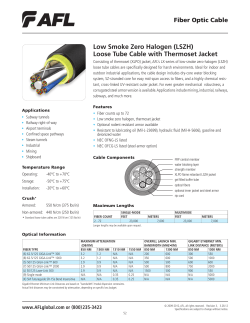 Low Smoke Zero Halogen (LSZH) Loose Tube Cable with