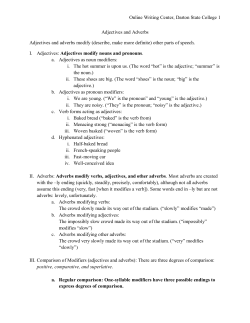 Adjectives and Adverbs