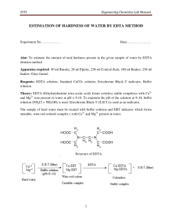 ESTIMATION OF HARDNESS OF WATER BY EDTA METHOD