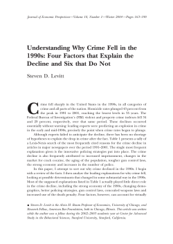 Understanding Why Crime Fell in the 1990s: Four Factors that