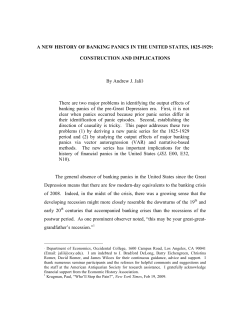 A NEW HISTORY OF BANKING PANICS IN THE UNITED STATES