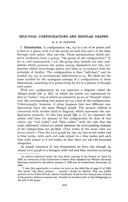 SELF-DUAL CONFIGURATIONS AND REGULAR