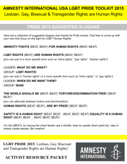 Pride Slogans - Amnesty International