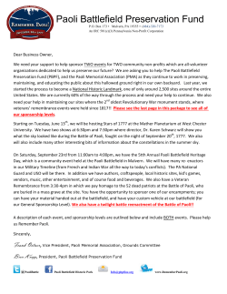 The Stars of 1777 - Paoli Battlefield Preservation Fund