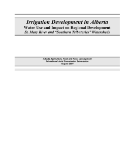 Irrigation Development in Alberta