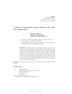 A study of transcritical carbon dioxide cycles with heat regeneration