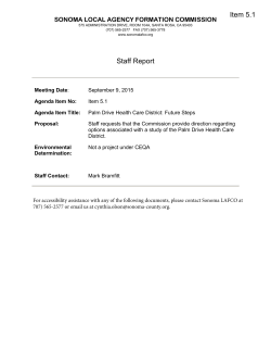 Sonoma LAFCO September 9, 2015 Agenda Item 5.1 Staff Report