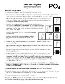 Phosphate Test Procedure