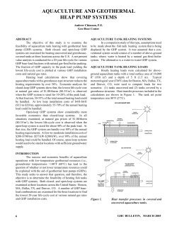 Aquaculture and Geothermal Heat Pump Systems