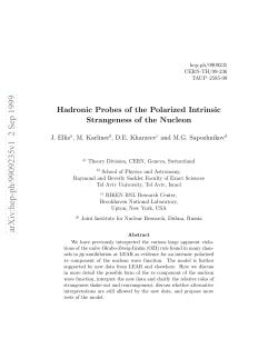 Hadronic Probes of the Polarized Intrinsic Strangeness of the Nucleon