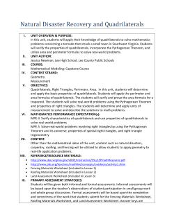 Natural Disaster Recovery and Quadrilaterals