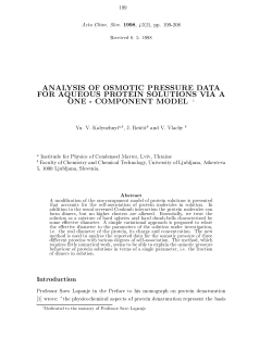 analysis of osmotic pressure data for aqueous protein solutions via a